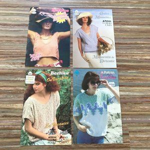 Beehive Patons Knitting Pattern 4 Vintage Booklets Ladies Pullover Sweater Vest